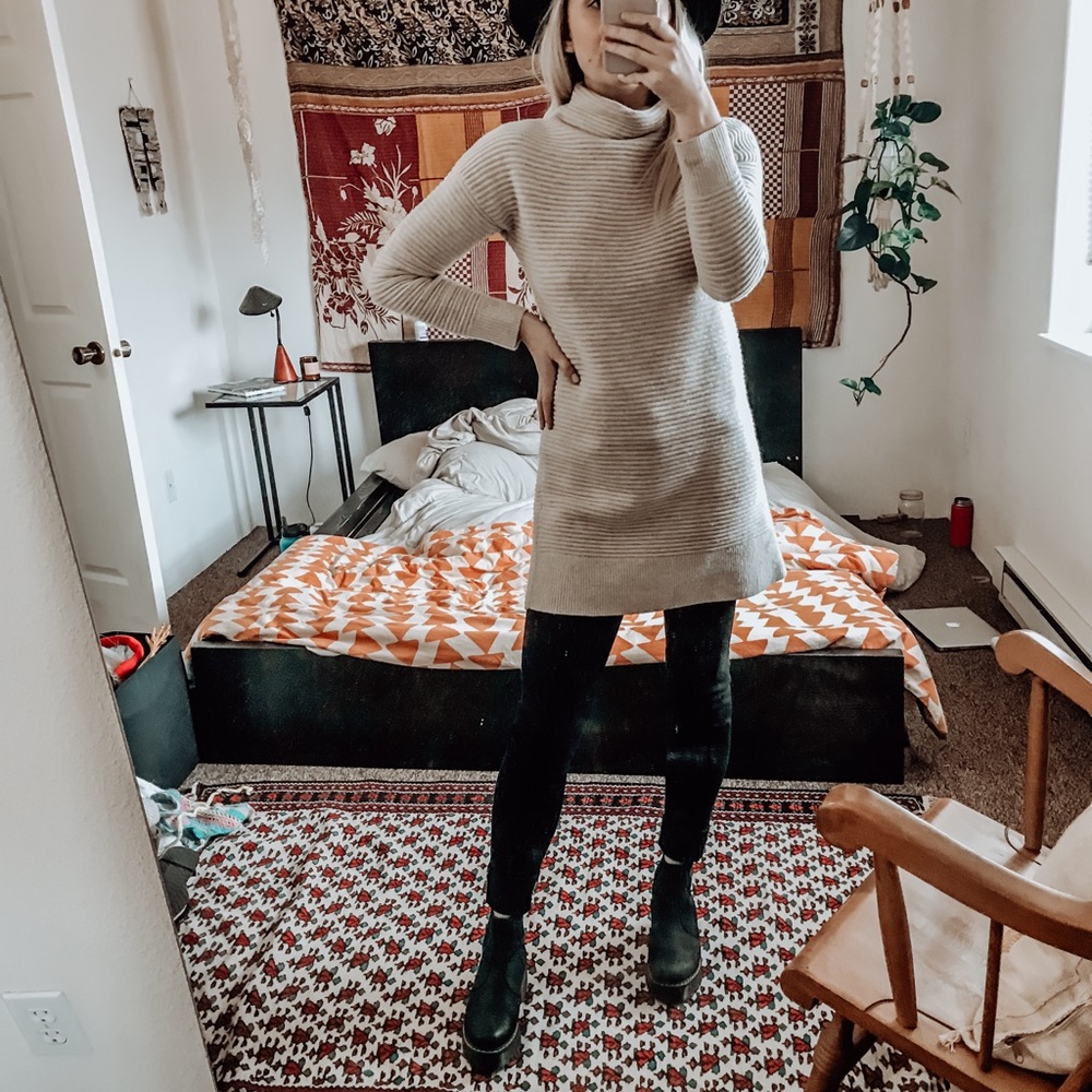 Madewell mock neck ribbed sweater dress